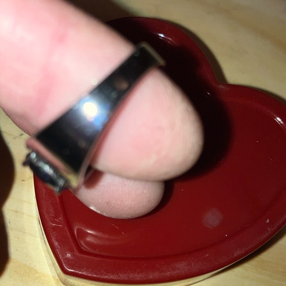 STAINLESS STEEL SIMULATED SAPPHIRE GEMSTONE (4 STONES) RING SIZE 8 ELEGANT - Picture 4 of 8